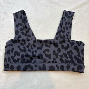 ALLFENIX Animal Print Sports Bra Size Medium Black & Gray Cheetah